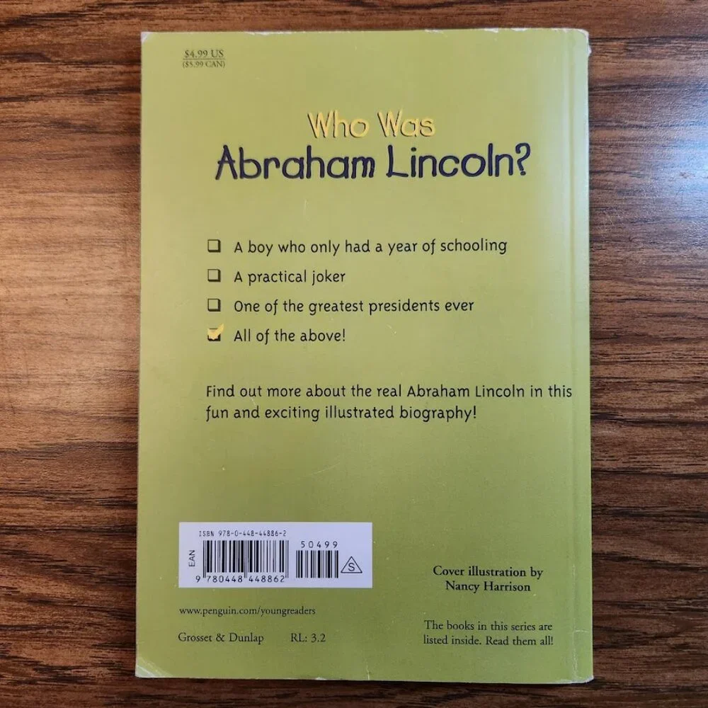 Who Was Abraham Lincoln?  by Janet B. Pascal Who HQ Biography Book Paperback